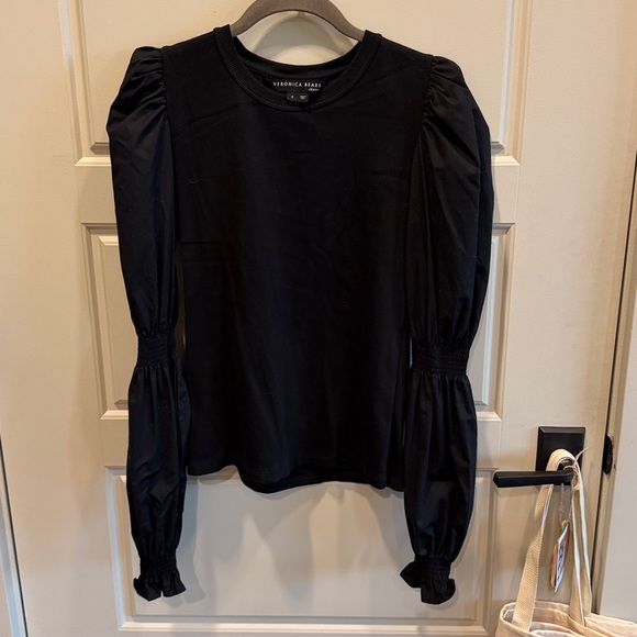 Veronica Beard Puff long Sleeve Top - Black - Picture 3 of 8